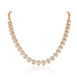 Floral Spiral Necklace Set in Rose Gold and Diamonds